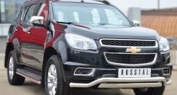 21 899 р. Защита переднего бампера (2 трубыØ76х42 и 63 мм, нержавейка) Russtal Chevrolet Trailblazer GM800 дорестайлинг (2012-2016)  с доставкой в г. Тольятти. Увеличить фотографию 3