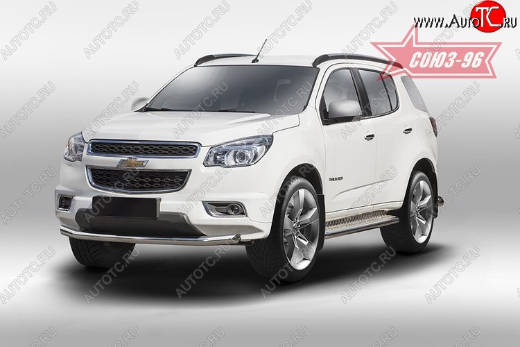 16 469 р. Защита переднего бампера одинарная Souz-96 (d60) Chevrolet Trailblazer GM800 дорестайлинг (2012-2016)  с доставкой в г. Тольятти