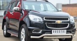 15 449 р. Защита порогов из круглой трубы диаметром 42 мм SLITKOFF Chevrolet Trailblazer GM800 дорестайлинг (2012-2016)  с доставкой в г. Тольятти. Увеличить фотографию 2