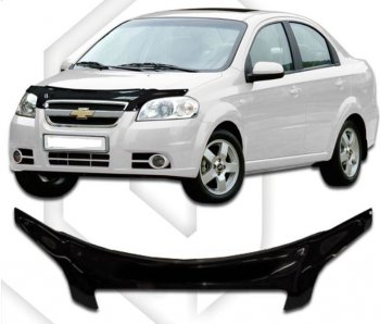 Дефлектор капота CA-Plastiс exclusive Chevrolet Aveo T250 седан рестайлинг (2006-2011)