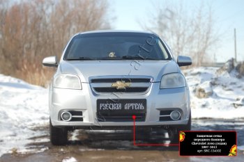 1 229 р. Защитная сетка и заглушка решетки переднего бампера RA Chevrolet Aveo T250 седан рестайлинг (2006-2011)  с доставкой в г. Тольятти. Увеличить фотографию 2