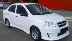 4 599 р. Пороги накладки CT Chevrolet Aveo T250 седан рестайлинг (2006-2011) (Неокрашенные)  с доставкой в г. Тольятти. Увеличить фотографию 2