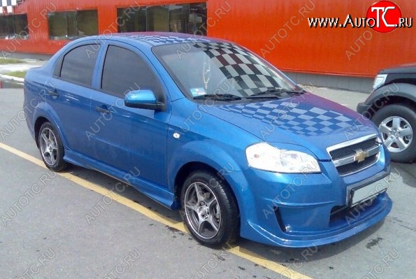 4 599 р. Пороги накладки CT Chevrolet Aveo T250 седан рестайлинг (2006-2011) (Неокрашенные)  с доставкой в г. Тольятти