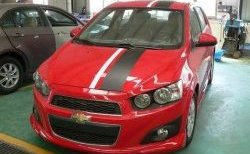 3 699 р. Накладка на передний бампер CT Chevrolet Aveo T300 седан (2011-2015) (Неокрашенная)  с доставкой в г. Тольятти. Увеличить фотографию 2