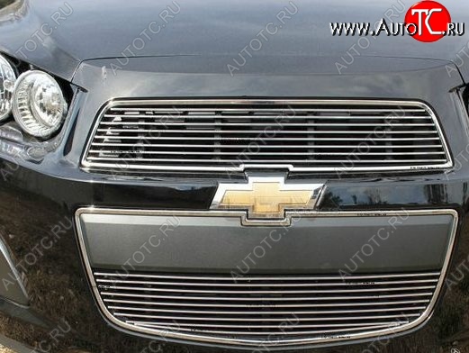 5 499 р. Декоративные вставки решетки радиатора и переднего бампера CT Chevrolet Aveo T300 хэтчбек (2011-2015) (Неокрашенная)  с доставкой в г. Тольятти