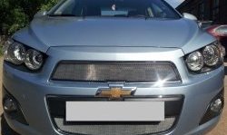 3 199 р. Сетка на бампер Russtal (хром)  Chevrolet Captiva (2013-2016) 2-ой рестайлинг  с доставкой в г. Тольятти. Увеличить фотографию 2