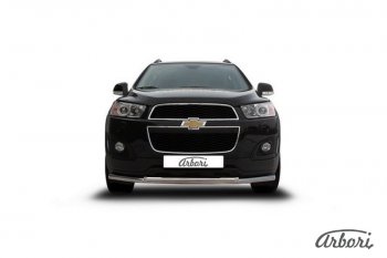 14 363 р. Защита переднего бампера Arbori (нержавейка, 2 трубы d57 и 42 mm). Chevrolet Captiva 2-ой рестайлинг (2013-2016)  с доставкой в г. Тольятти. Увеличить фотографию 2