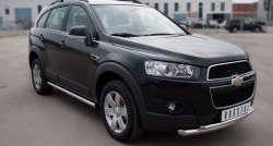 18 399 р. Защита переднего бампера (2 трубыØ63 и 42 мм, нержавейка) SLITKOFF Chevrolet Captiva  дорестайлинг (2006-2011)  с доставкой в г. Тольятти. Увеличить фотографию 4