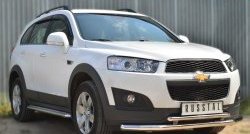 18 399 р. Защита переднего бампера (2 трубыØ63 и 42 мм, нержавейка) SLITKOFF Chevrolet Captiva 2-ой рестайлинг (2013-2016)  с доставкой в г. Тольятти. Увеличить фотографию 4