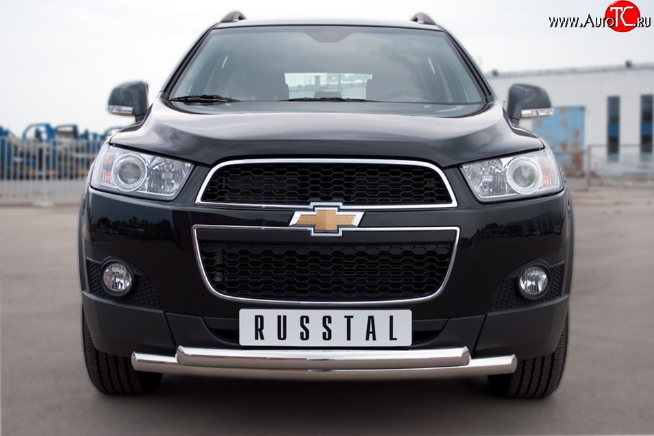 18 799 р. Защита переднего бампера (2 трубыØ63 мм, нержавейка) SLITKOFF  Chevrolet Captiva (2011-2013) 1-ый рестайлинг  с доставкой в г. Тольятти