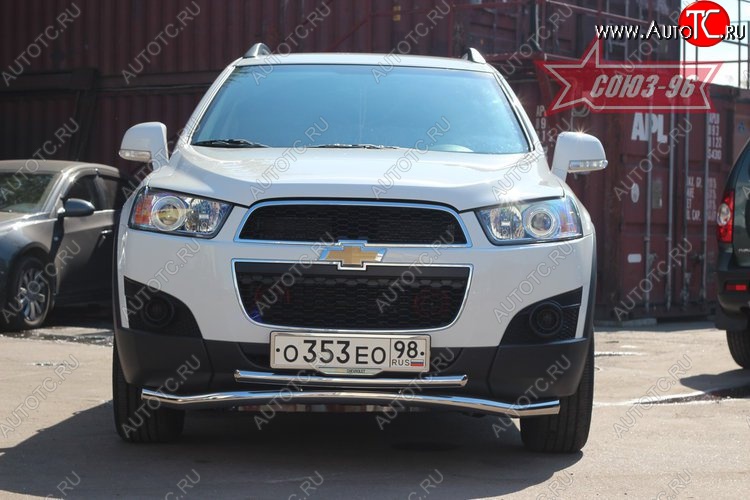 22 679 р. Защита переднего бампера одинарная Souz-96 Premium (d60/42) Chevrolet Captiva 1-ый рестайлинг (2011-2013)  с доставкой в г. Тольятти