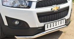 15 449 р. Защита переднего бампера (Ø63 мм волна, нержавейка) SLITKOFF Chevrolet Captiva 2-ой рестайлинг (2013-2016)  с доставкой в г. Тольятти. Увеличить фотографию 2