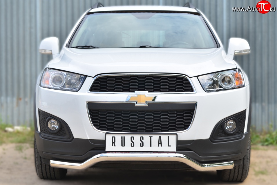 15 449 р. Защита переднего бампера (Ø63 мм волна, нержавейка) SLITKOFF Chevrolet Captiva 2-ой рестайлинг (2013-2016)  с доставкой в г. Тольятти