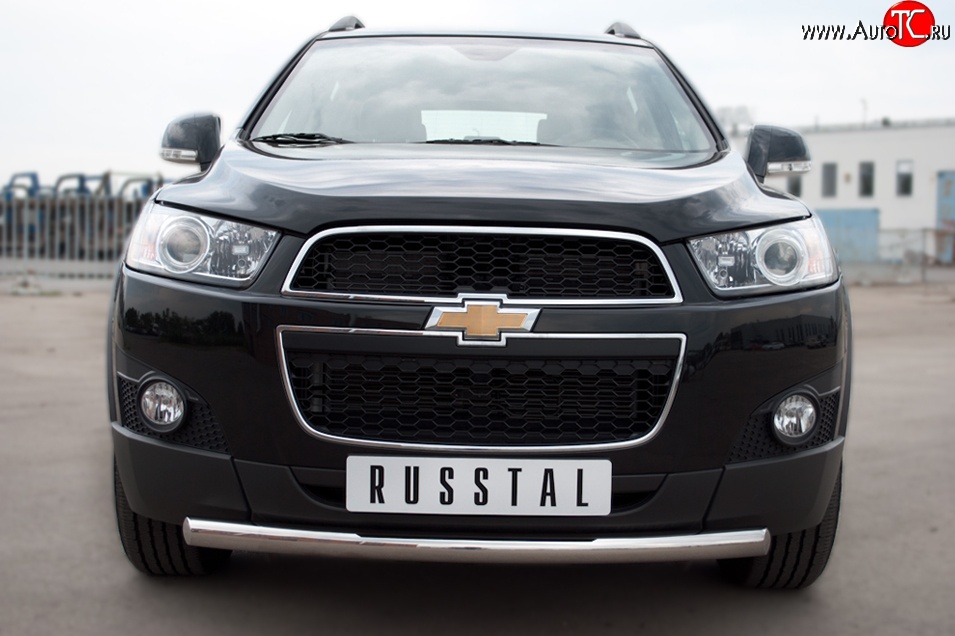 15 349 р. Одинарная защита переднего бампера диаметром 63 мм SLITKOFF Chevrolet Captiva 1-ый рестайлинг (2011-2013)  с доставкой в г. Тольятти