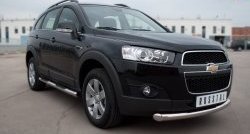 15 549 р. Одинарная защита переднего бампера диаметром 76 мм SLITKOFF Chevrolet Captiva 1-ый рестайлинг (2011-2013)  с доставкой в г. Тольятти. Увеличить фотографию 4