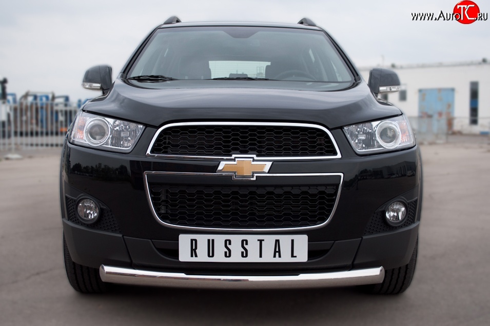 15 549 р. Одинарная защита переднего бампера диаметром 76 мм SLITKOFF Chevrolet Captiva 1-ый рестайлинг (2011-2013)  с доставкой в г. Тольятти