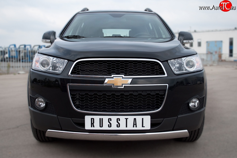 14 999 р. Защита переднего бампера (Ø75х42 мм, нержавейка) Russtal Chevrolet Captiva 1-ый рестайлинг (2011-2013)  с доставкой в г. Тольятти