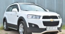 13 849 р. Защита порогов из круглой трубы диаметром 63 мм (рестайлинг) Russtal Chevrolet Captiva 2-ой рестайлинг (2013-2016) (Защита порогов с со скосами на торцах (вариант 1))  с доставкой в г. Тольятти. Увеличить фотографию 4