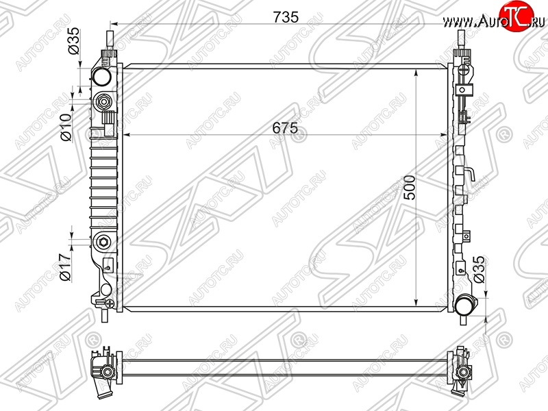 13 749 р. Радиатор двигателя SAT (пластинчатый, 2.2D, МКПП/АКПП) Opel Antara рестайлинг (2010-2015)  с доставкой в г. Тольятти