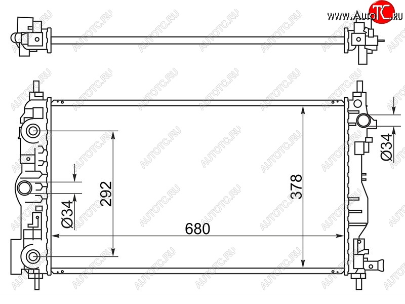 10 749 р. Радиатор двигателя SAT (пластинчатый, МКПП/АКПП, Z20S1, LLW, Z20D1) Chevrolet Cruze J300 седан дорестайлинг (2009-2012)  с доставкой в г. Тольятти