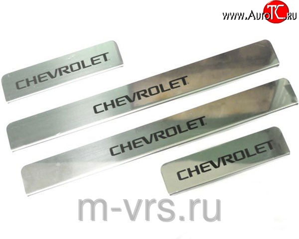 649 р. Накладки на порожки автомобиля M-VRS (нанесение надписи методом окраски) Chevrolet Cruze J305 хэтчбек дорестайлинг (2009-2012)  с доставкой в г. Тольятти