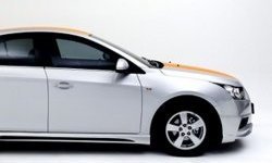 3 999 р. Накладка на передний бампер Extrime Chevrolet Cruze J305 хэтчбек дорестайлинг (2009-2012) (Неокрашенная)  с доставкой в г. Тольятти. Увеличить фотографию 2