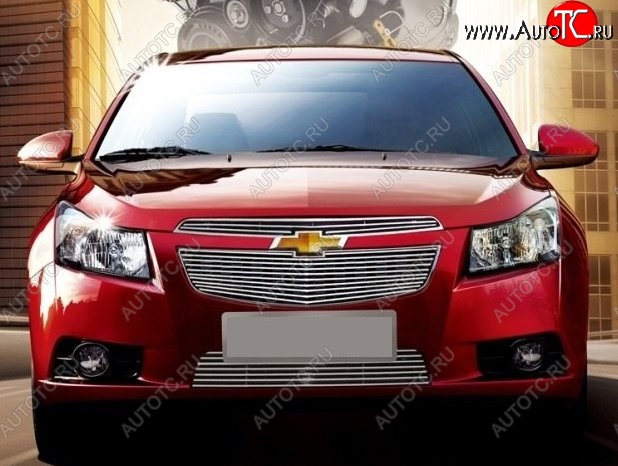 6 749 р. Декоративные вставки решетки радиатора и переднего бампера CT Chevrolet Cruze J308 универсал рестайлинг (2012-2015) (Неокрашенная)  с доставкой в г. Тольятти