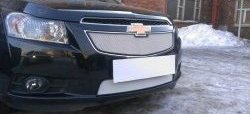 1 559 р. Нижняя сетка на бампер Russtal (хром)  Chevrolet Cruze ( J300,  J305) (2009-2015) седан дорестайлинг, хэтчбек дорестайлинг, седан рестайлинг, хэтчбек рестайлинг  с доставкой в г. Тольятти. Увеличить фотографию 2