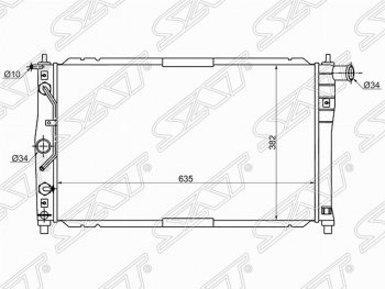 Радиатор двигателя SAT ( (пластинчатый, 1.3/1.5/1.6, АКПП, кондиционер) ЗАЗ Lanos седан (2008-2016)
