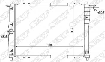 Радиатор двигателя SAT (трубчатый, МКПП, без кондиционера) ЗАЗ Lanos седан (2008-2016)