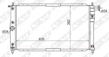 Радиатор двигателя SAT (трубчатый, 1.3/1.5/1.6, МКПП, кондиционер) ЗАЗ Lanos седан (2008-2016)