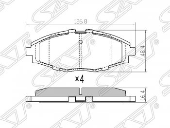 Колодки тормозные SAT (для диска 236 mm) Chevrolet Lanos T100 седан (2002-2017)