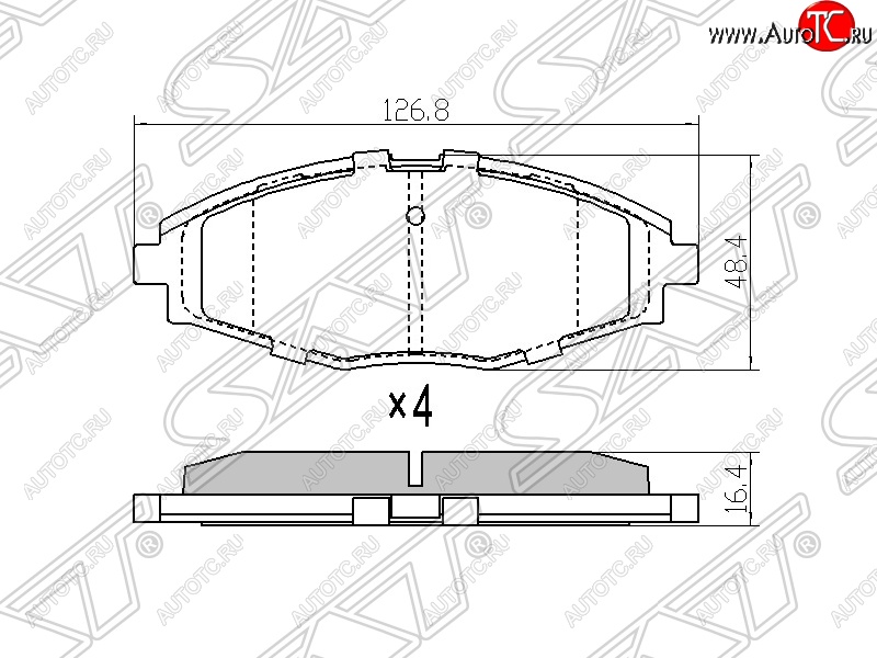 1 099 р. Колодки тормозные SAT (для диска 236 mm) Chevrolet Lanos T100 седан (2002-2017)  с доставкой в г. Тольятти