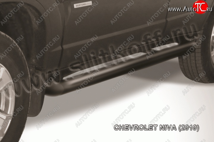 10 599 р. Защита порогов d76 труба Slitkoff Chevrolet Niva 2123 рестайлинг (2009-2020) (Нержавейка, Полированная)  с доставкой в г. Тольятти