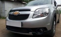 1 389 р. Сетка в решетку радиатора (верхняя) Russtal Chevrolet Orlando (2011-2018) (черная)  с доставкой в г. Тольятти. Увеличить фотографию 2