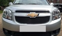 1 389 р. Сетка в решетку радиатора (верхняя) Russtal Chevrolet Orlando (2011-2018) (черная)  с доставкой в г. Тольятти. Увеличить фотографию 4