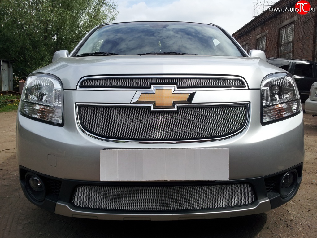 1 539 р. Сетка в решетку радиатора (нижняя) Russtal Chevrolet Orlando (2011-2018) (хром)  с доставкой в г. Тольятти