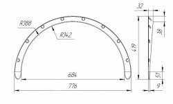 Универсальные накладки на колёсные арки RA (30 мм) Peugeot 206 хэтчбэк 3 дв. 2AC дорестайлинг (1998-2003) ()