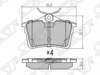 Колодки тормозные SAT (задние) Peugeot Partner B9 2-ой рестайлинг (2015-2018)