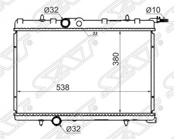 Радиатор двигателя SAT (пластинчатый, 1.4/1.6/2.0, АКПП) Peugeot 206 универсал 2EK рестайлинг (2002-2006)