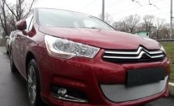 1 539 р. Сетка на бампер (хетчбек) Russtal (хром)  CITROEN C4  B7 (2011-2018) хэтчбэк 5 дв.  с доставкой в г. Тольятти. Увеличить фотографию 3