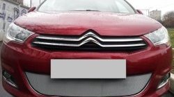 Сетка на бампер (хетчбек) Russtal (хром) CITROEN (Ситроен) C4 (С4)  B7 (2011-2018) B7 хэтчбэк 5 дв.