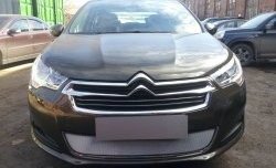 1 539 р. Сетка на бампер (седан) Russtal (хром)  CITROEN C4  B7 (2011-2018) хэтчбэк 5 дв.  с доставкой в г. Тольятти. Увеличить фотографию 4