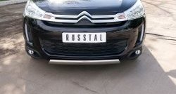 19 099 р. Защита переднего бампера (Ø75х42 мм, нержавейка) Russtal CITROEN C4 aircross (2012-2017)  с доставкой в г. Тольятти. Увеличить фотографию 2