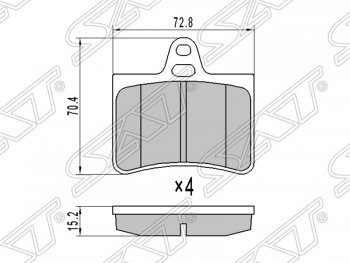 Колодки тормозные SAT (задние) CITROEN C5 X40,DE универсал дорестайлинг (2001-2004)