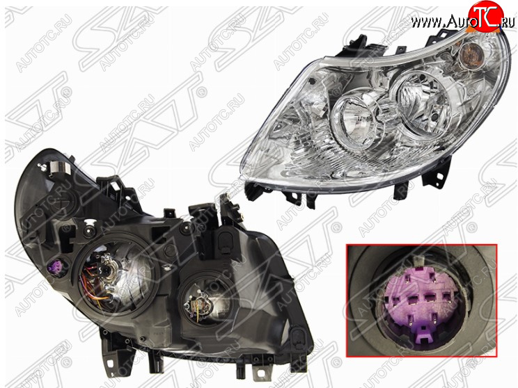 8 999 р. Левая передняя фара SAT (c электрокорректором, 8 контактов, фиолетовый разъем) Peugeot Boxer 250 (2006-2014)  с доставкой в г. Тольятти