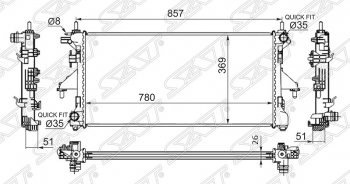Радиатор двигателя SAT (пластинчатый, 2.2TD/3.0, МКПП) Fiat Ducato 250 (2006-2014)