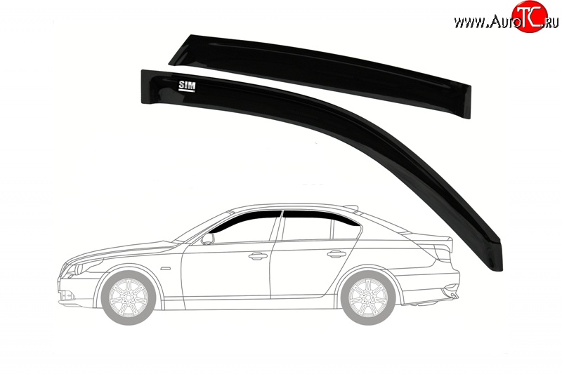 2 699 р. Дефлекторы окон SIM Daewoo Gentra KLAS седан (2012-2016)  с доставкой в г. Тольятти