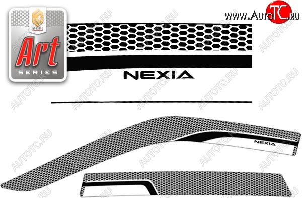 2 289 р. Дефлектора окон CA-Plastiс  Daewoo Nexia  рестайлинг (2008-2015) (Серия Art графит, Без хром.молдинга)  с доставкой в г. Тольятти