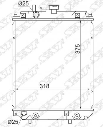 Радиатор двигателя SAT (пластинчатый, МКПП/АКПП) Daihatsu YRV (2000-2005)